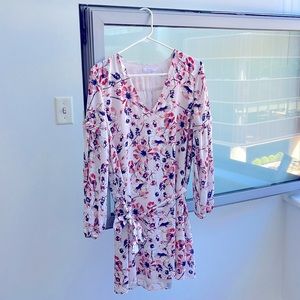 Parker Juliet Floral Long Sleeve Dress Pink Medium